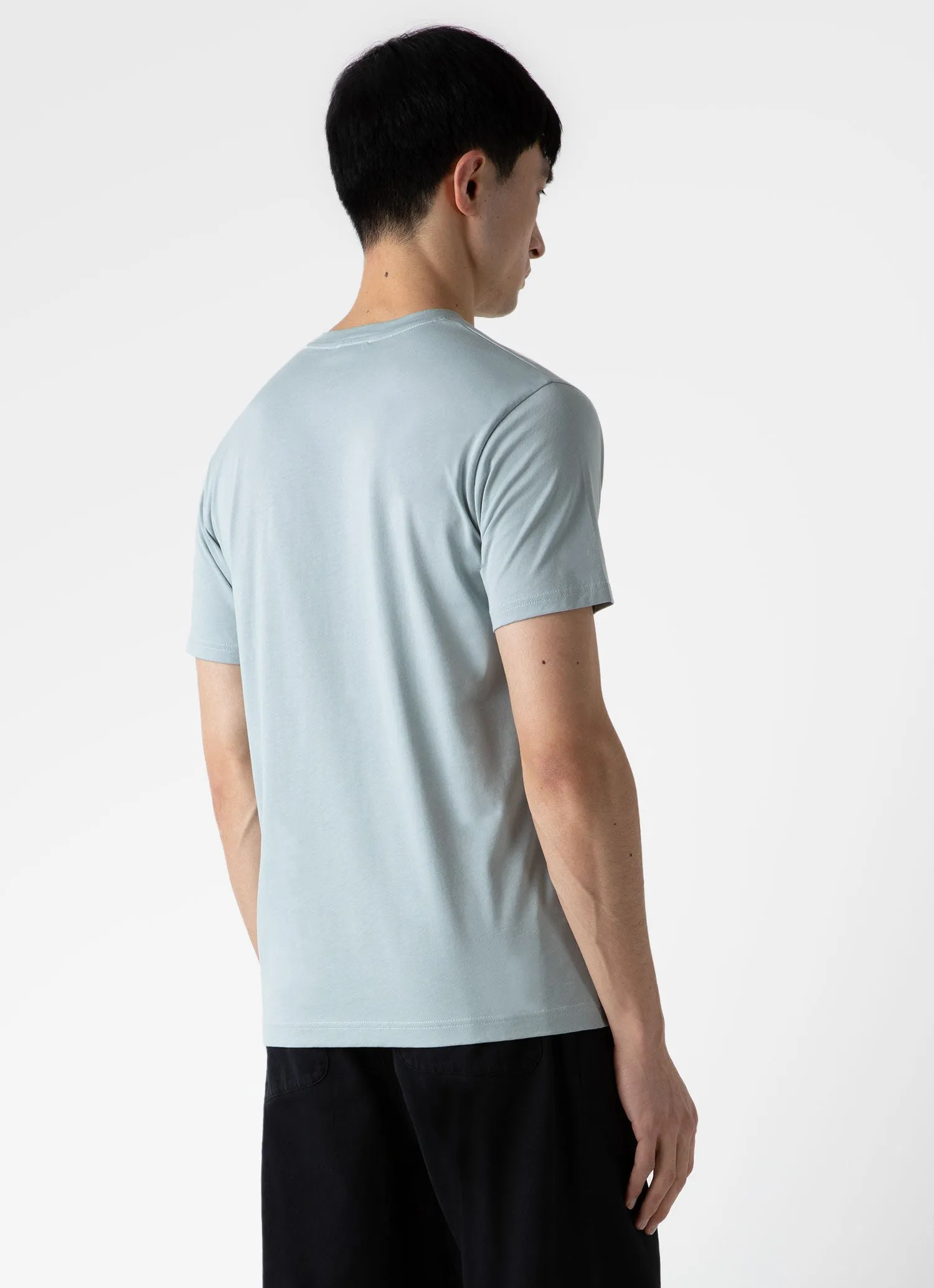 Men's Riviera Midweight T-shirt in Blue Sage sold by Sunspel product image thumbnail 4