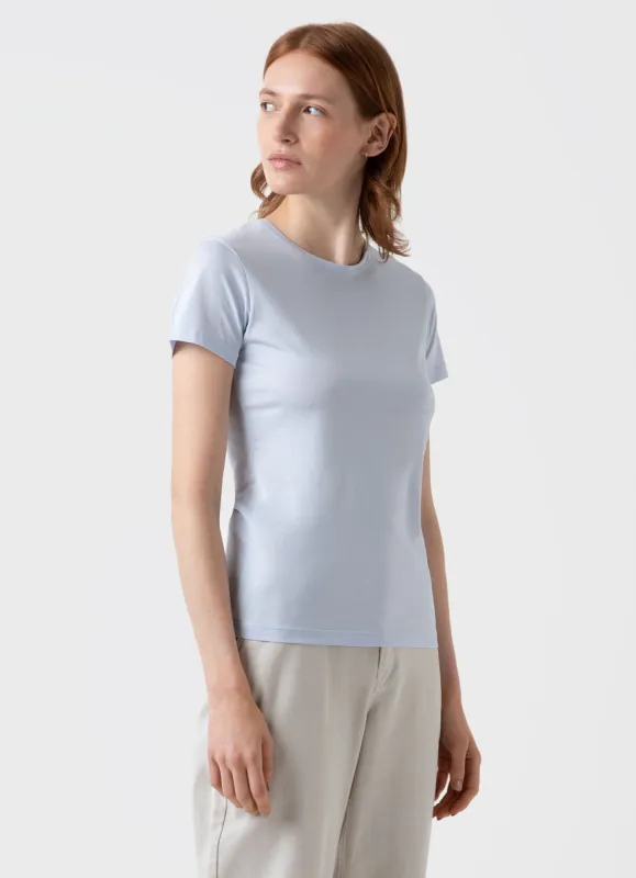 Women's Classic T-shirt in Pastel Blue sold by Sunspel