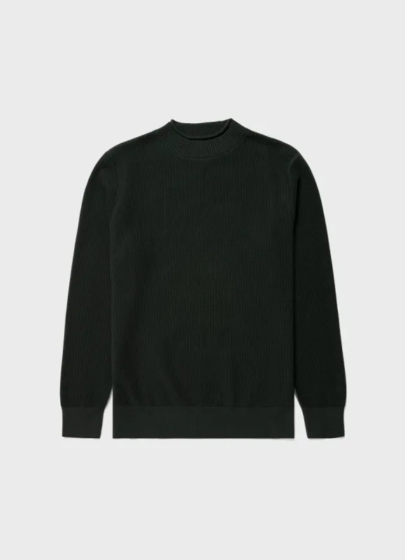Men's Textured Guernsey Jumper in Seaweed sold by Sunspel