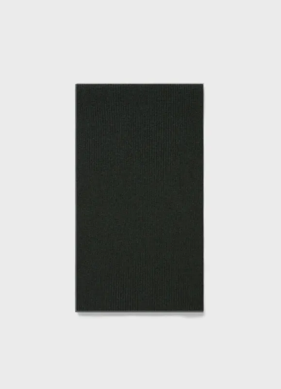 Cashmere Ribbed Scarf in Dark Green sold by Sunspel