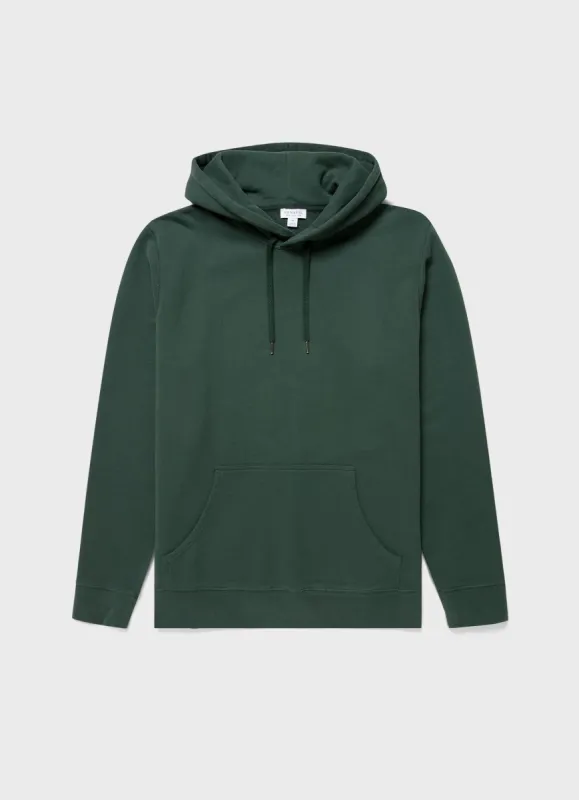 Men's Loopback Hoody in Dark Green sold by Sunspel