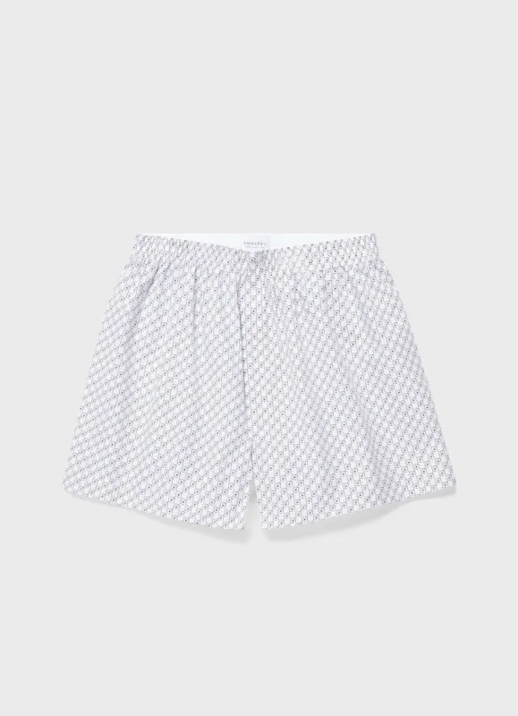 Men's Classic Print Boxer Shorts in Polar Bear sold by Sunspel