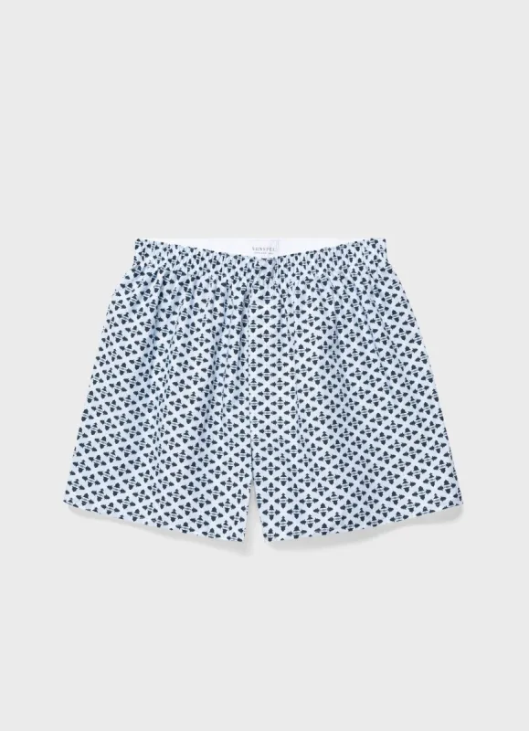 Men's Classic Print Boxer Shorts in Christmas Geometric Print sold by Sunspel