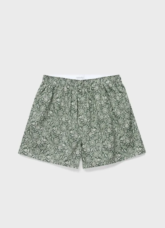 Men's Liberty Print Boxer Shorts in Floral Paisley sold by Sunspel
