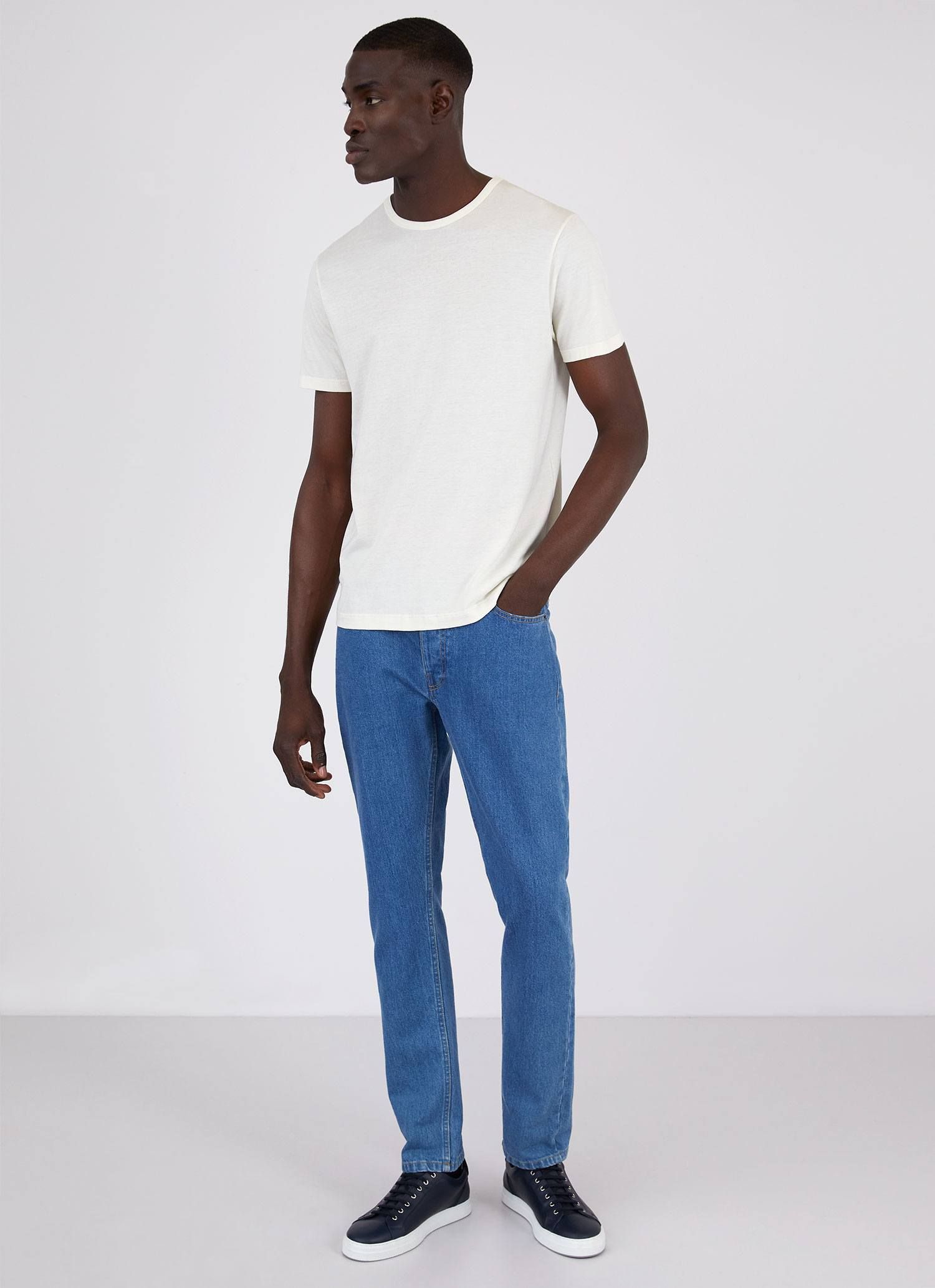 Men's Classic T-shirt in Archive White sold by Sunspel product image thumbnail 3