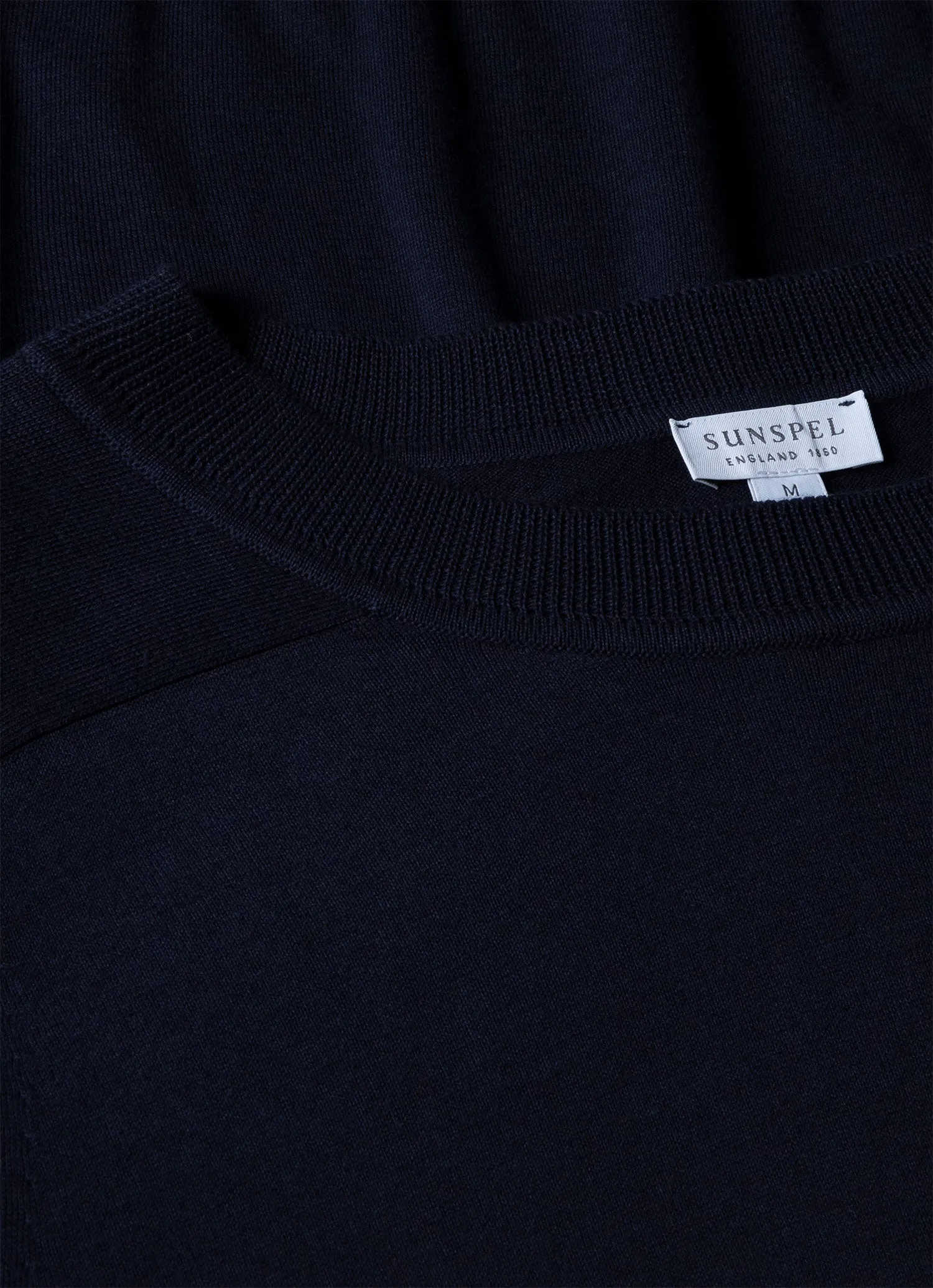 Men's Sea Island Cashmere Crew Neck Jumper in Navy sold by Sunspel product image thumbnail 4