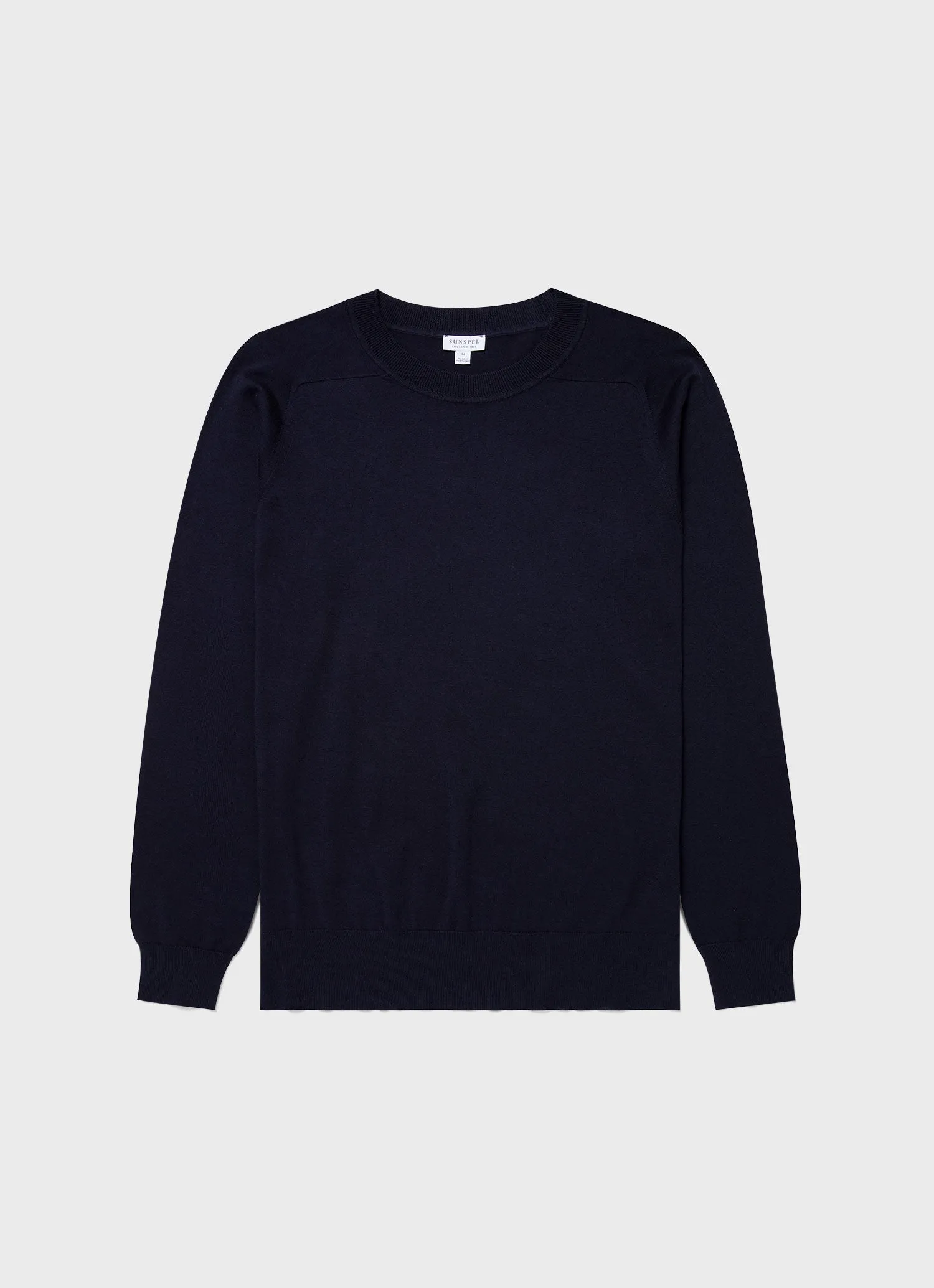Men's Sea Island Cashmere Crew Neck Jumper in Navy sold by Sunspel