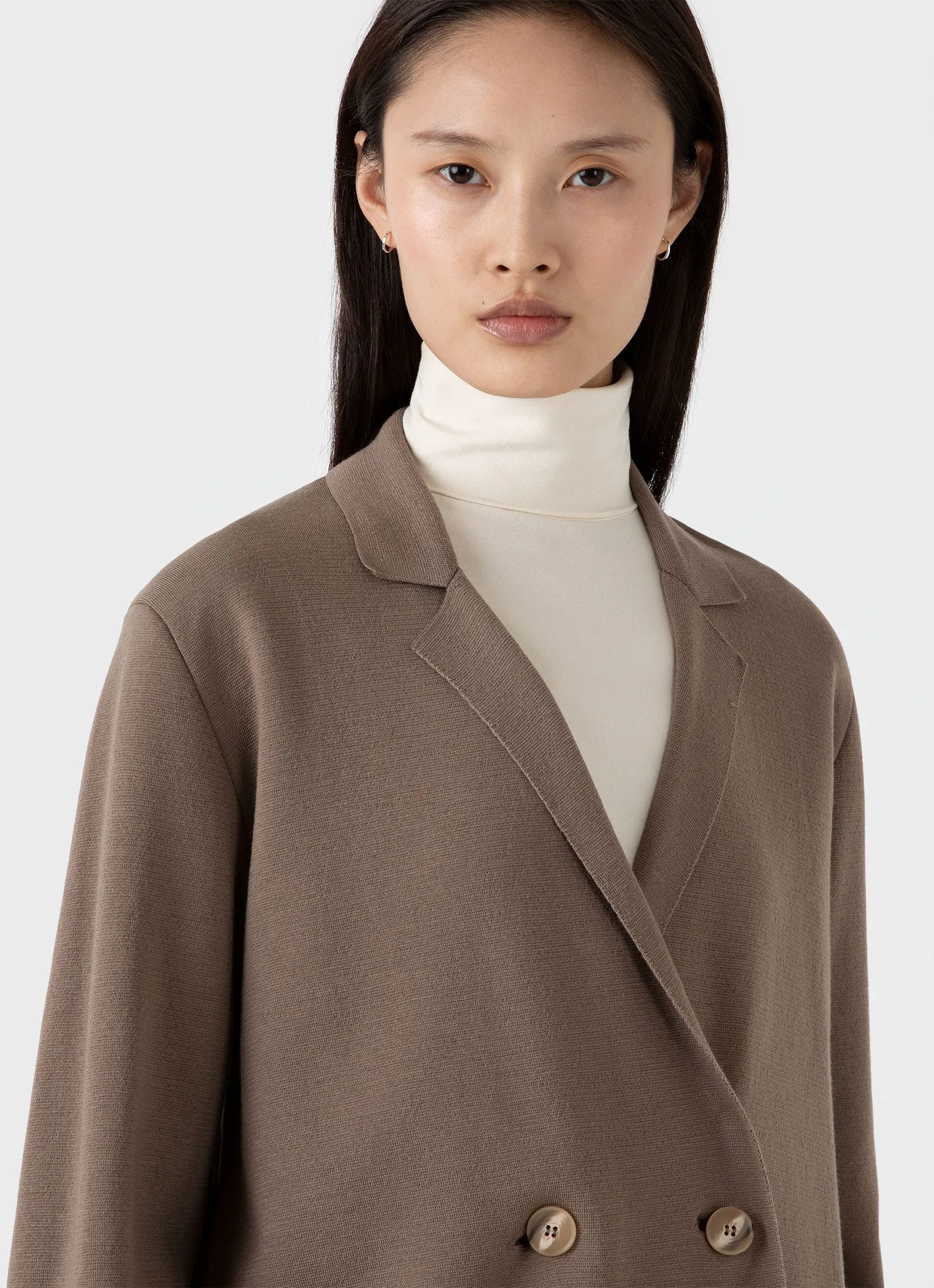 Women's Merino Milano Knit Blazer in Sandstone sold by Sunspel product image thumbnail 4