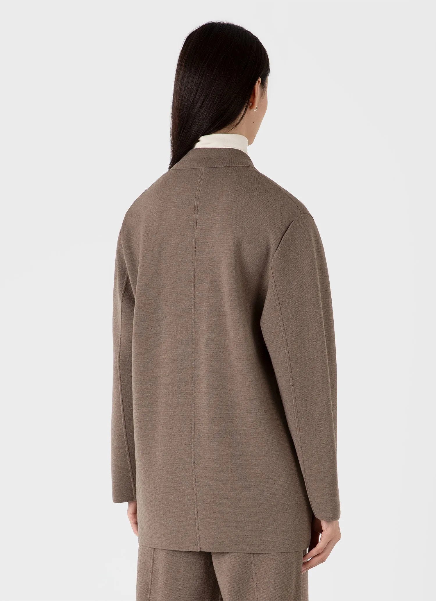 Women's Merino Milano Knit Blazer in Sandstone sold by Sunspel product image thumbnail 3