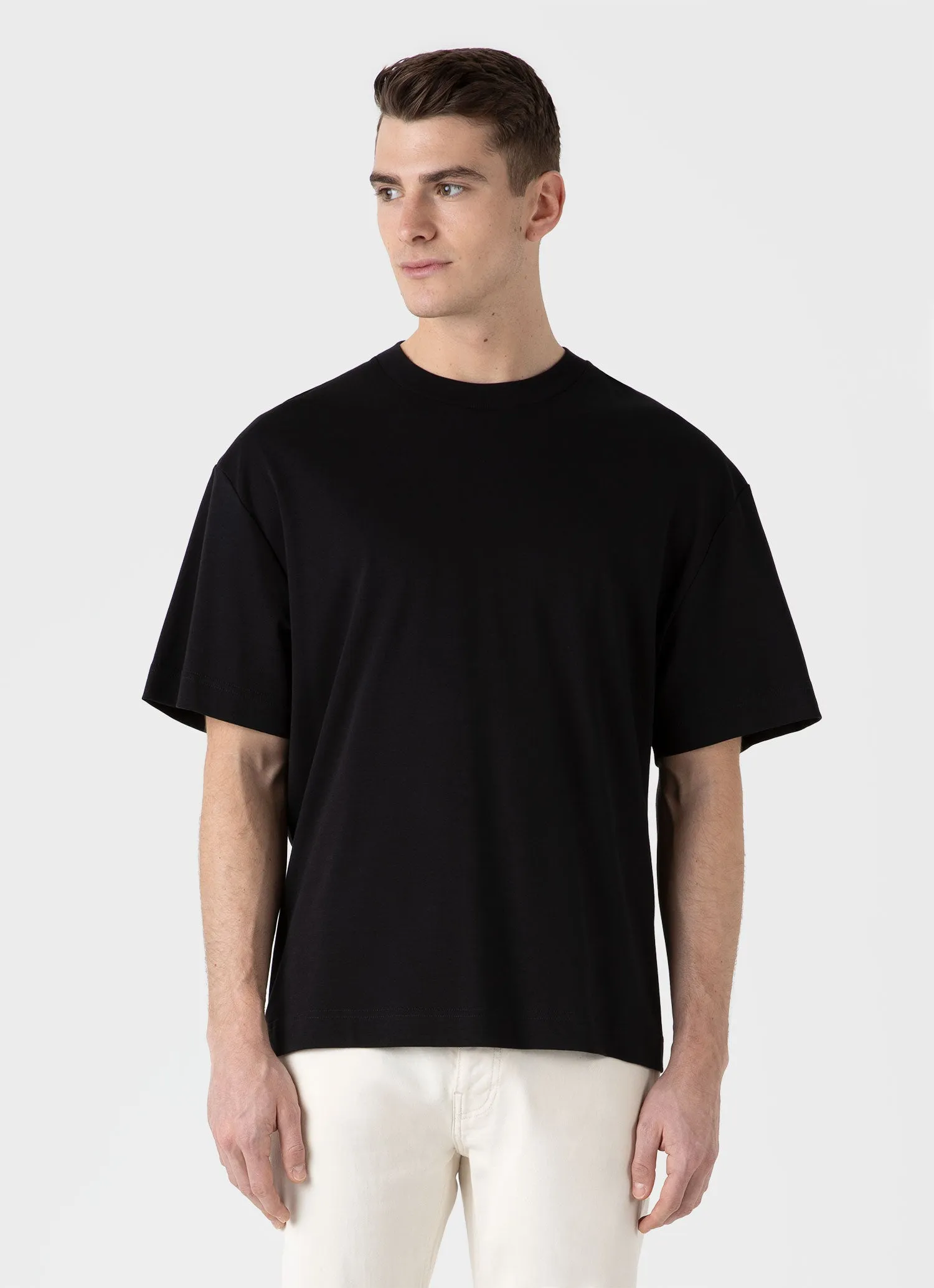 Men's Oversized Heavyweight T-shirt in Black sold by Sunspel product image thumbnail 2
