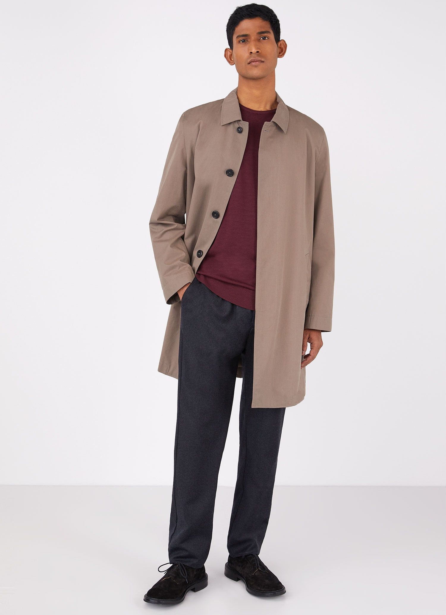 Men's Extra-Fine Merino Crew Neck in Port sold by Sunspel product image thumbnail 3