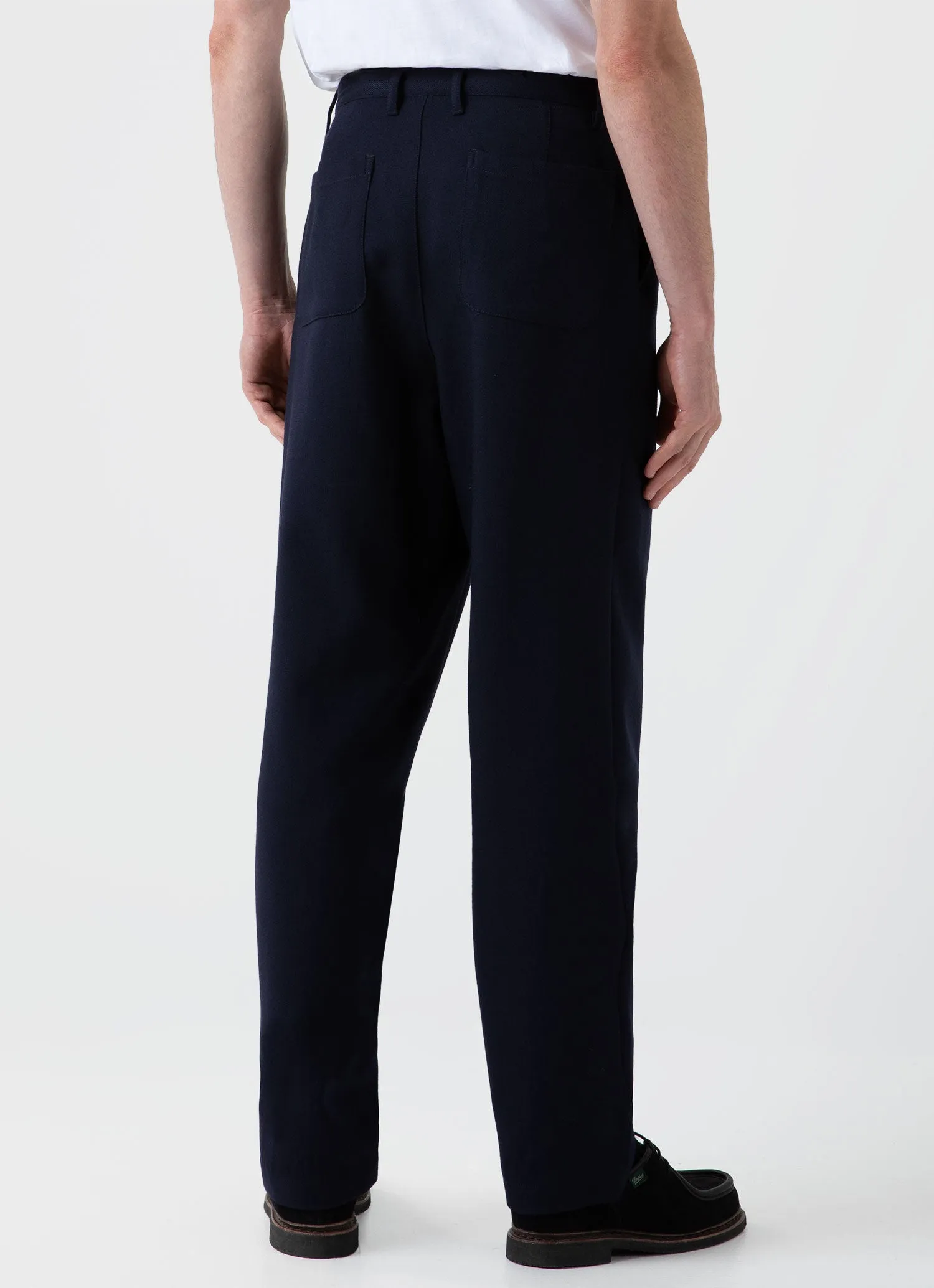 Men's Wool Twill Chore Trousers in Dark Navy sold by Sunspel product image thumbnail 5