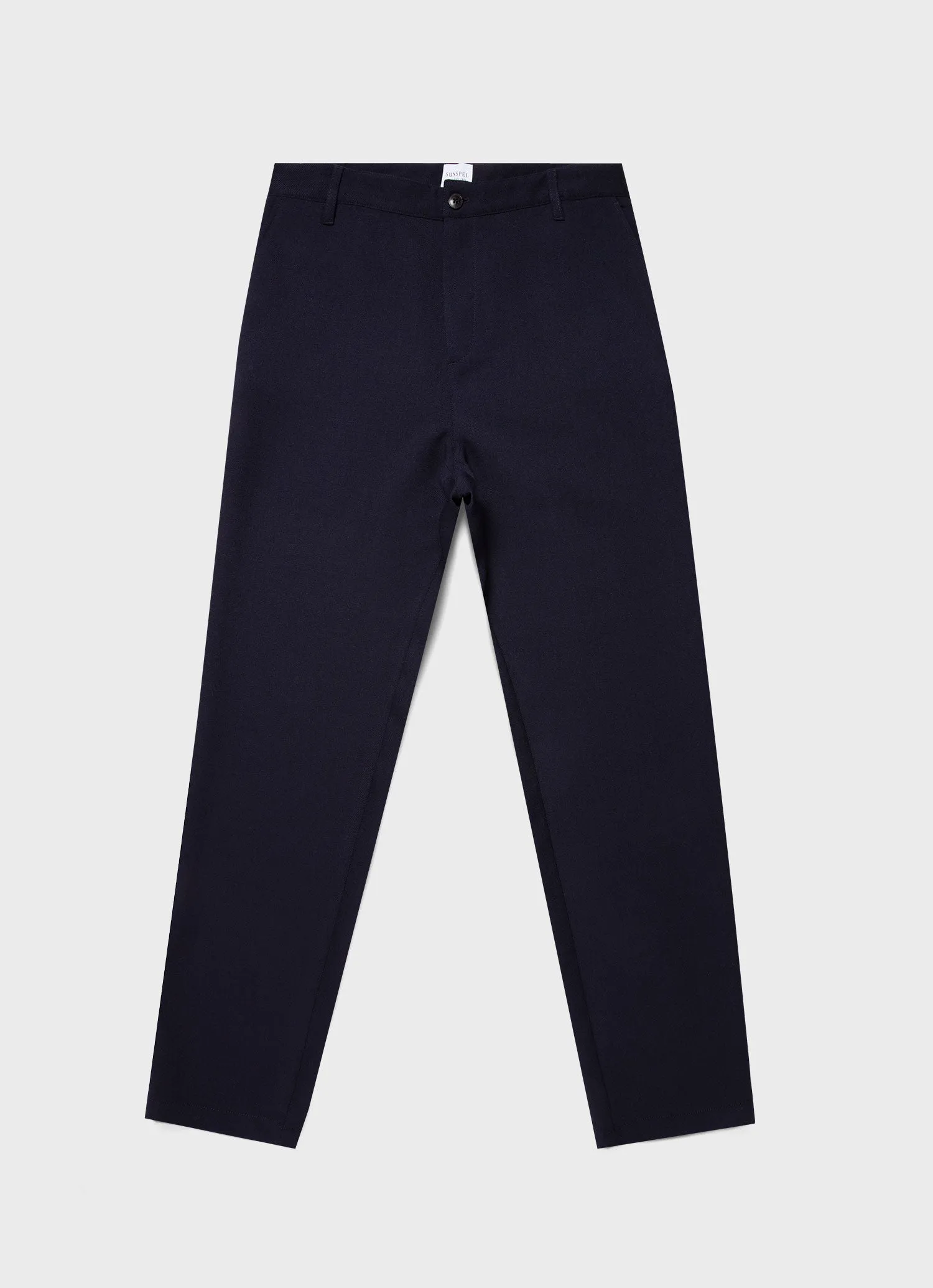 Men's Wool Twill Chore Trousers in Dark Navy sold by Sunspel