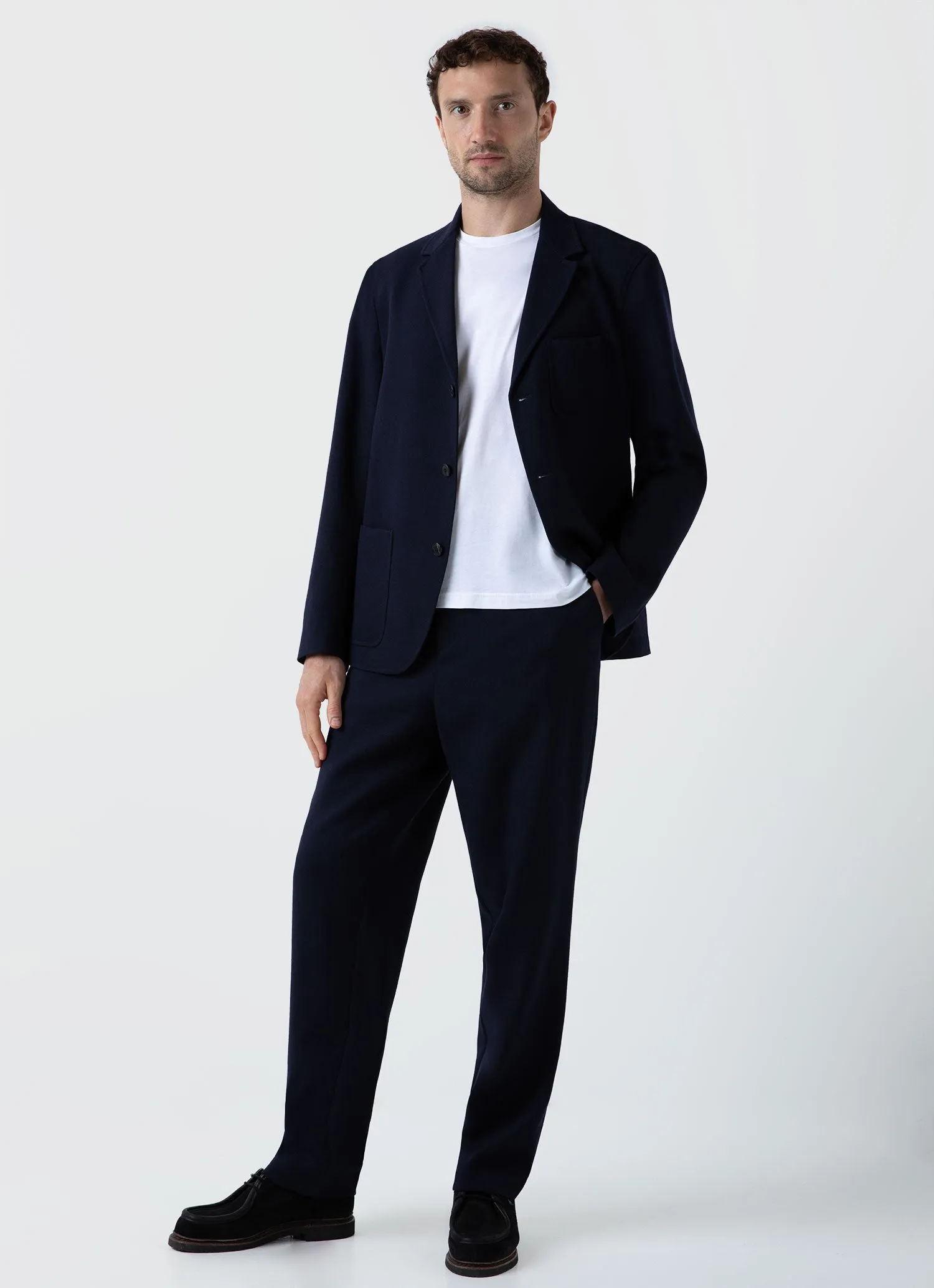 Men's Wool Twill Chore Trousers in Dark Navy sold by Sunspel product image thumbnail 2
