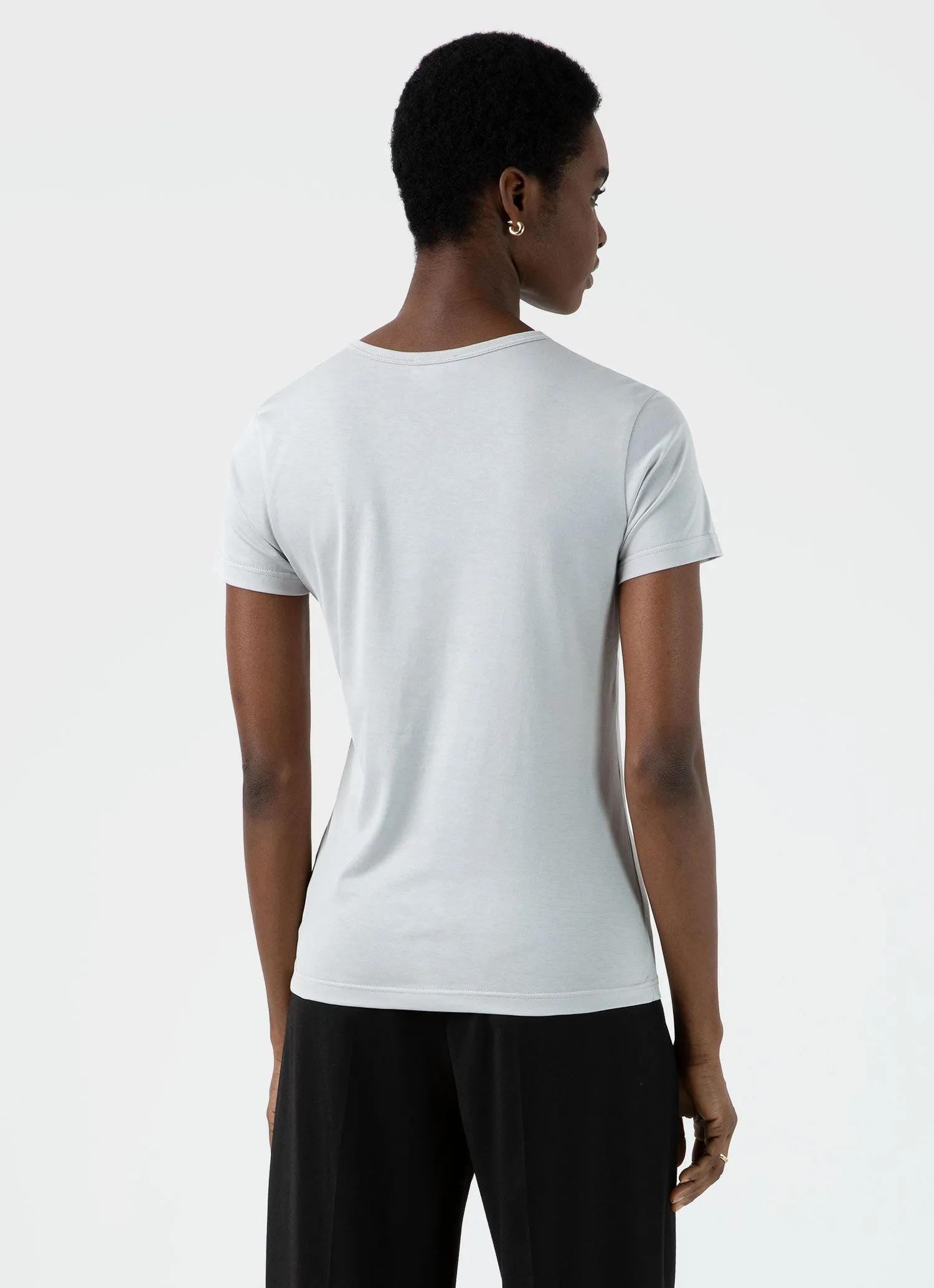 Women's Classic T-shirt in Smoke sold by Sunspel product image thumbnail 4