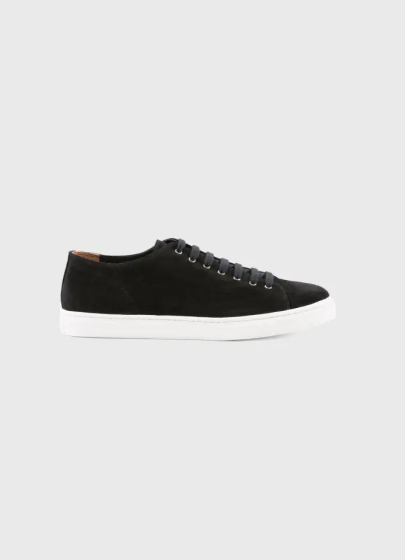Men's Suede Tennis Shoes in Black sold by Sunspel