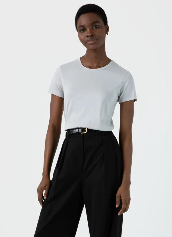 Women's Classic T-shirt in Smoke sold by Sunspel