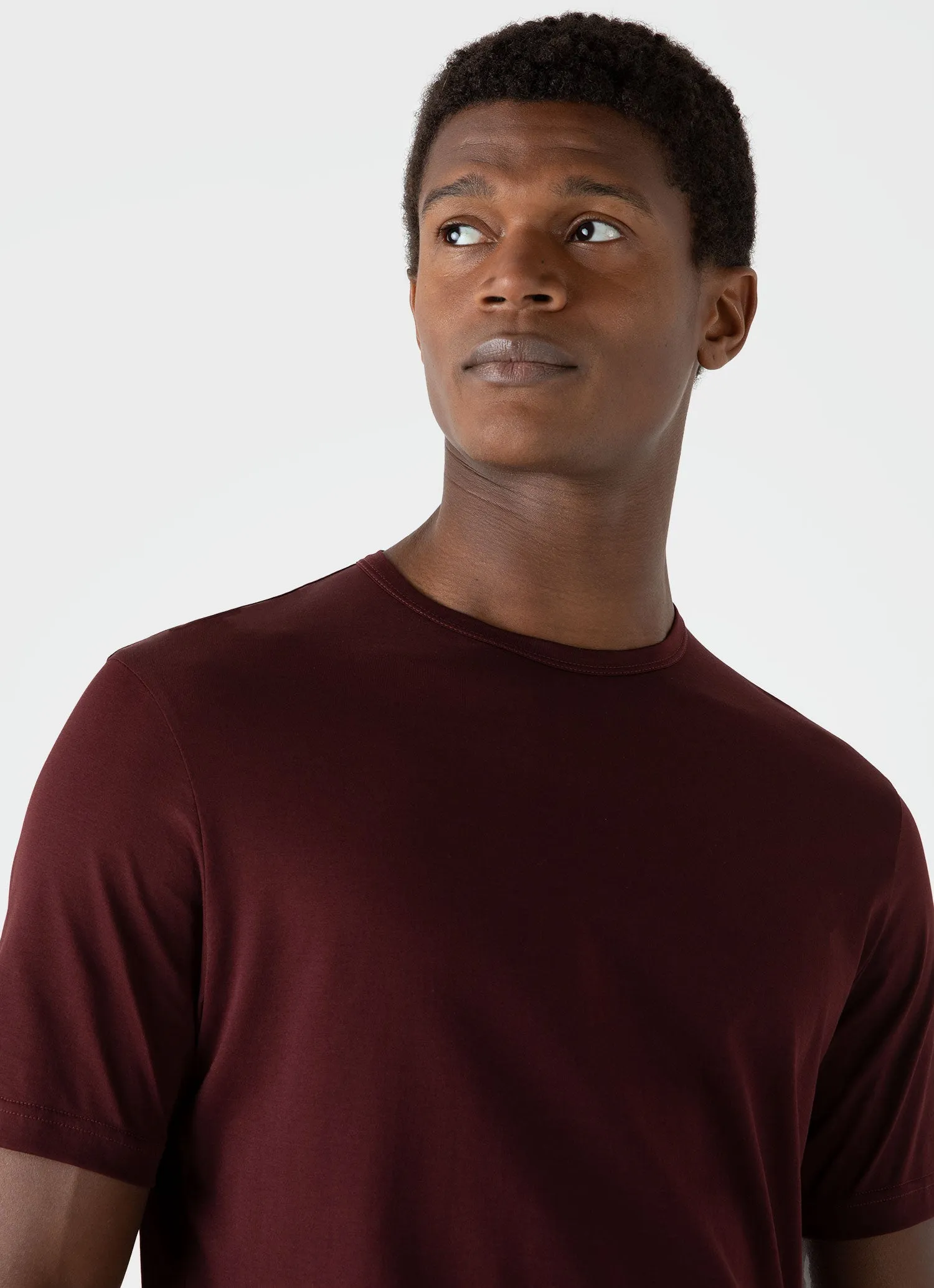 Men's Classic T-shirt in Maroon sold by Sunspel product image thumbnail 5