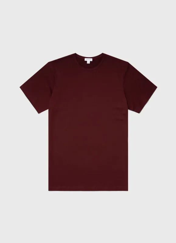 Men's Classic T-shirt in Maroon sold by Sunspel