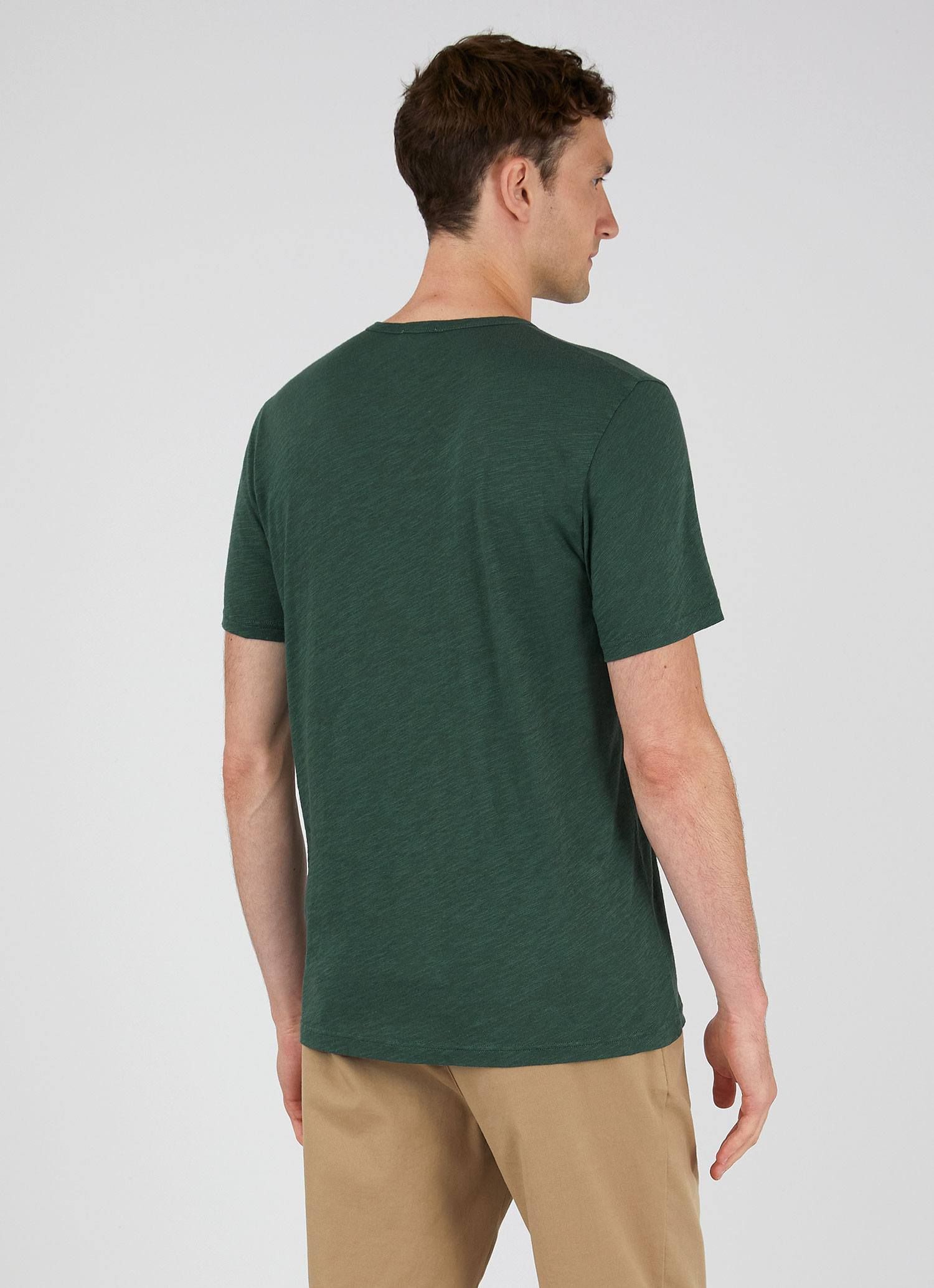 Men's Cotton Linen T-shirt in Deep Green sold by Sunspel product image thumbnail 4