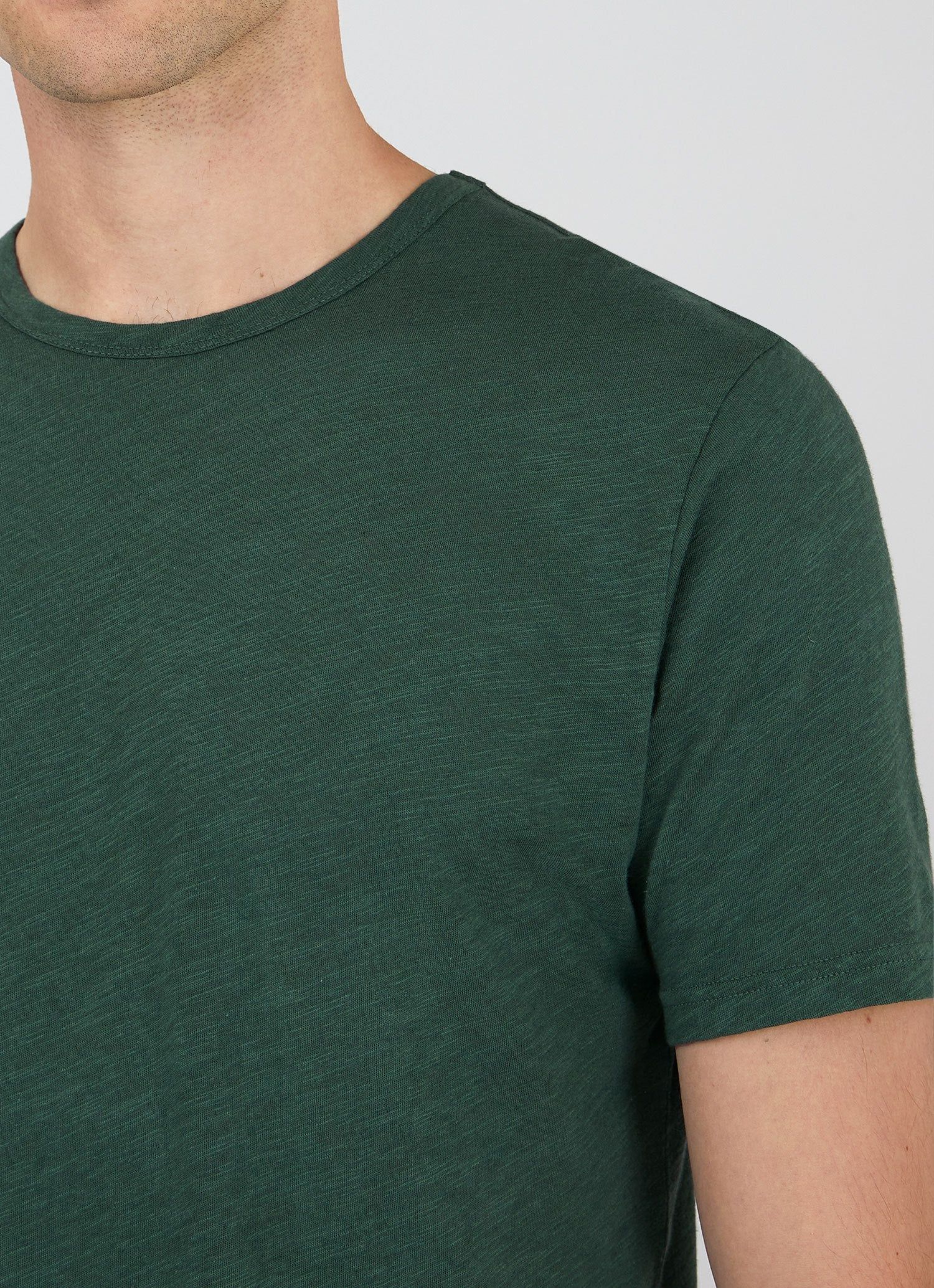 Men's Cotton Linen T-shirt in Deep Green sold by Sunspel product image thumbnail 5