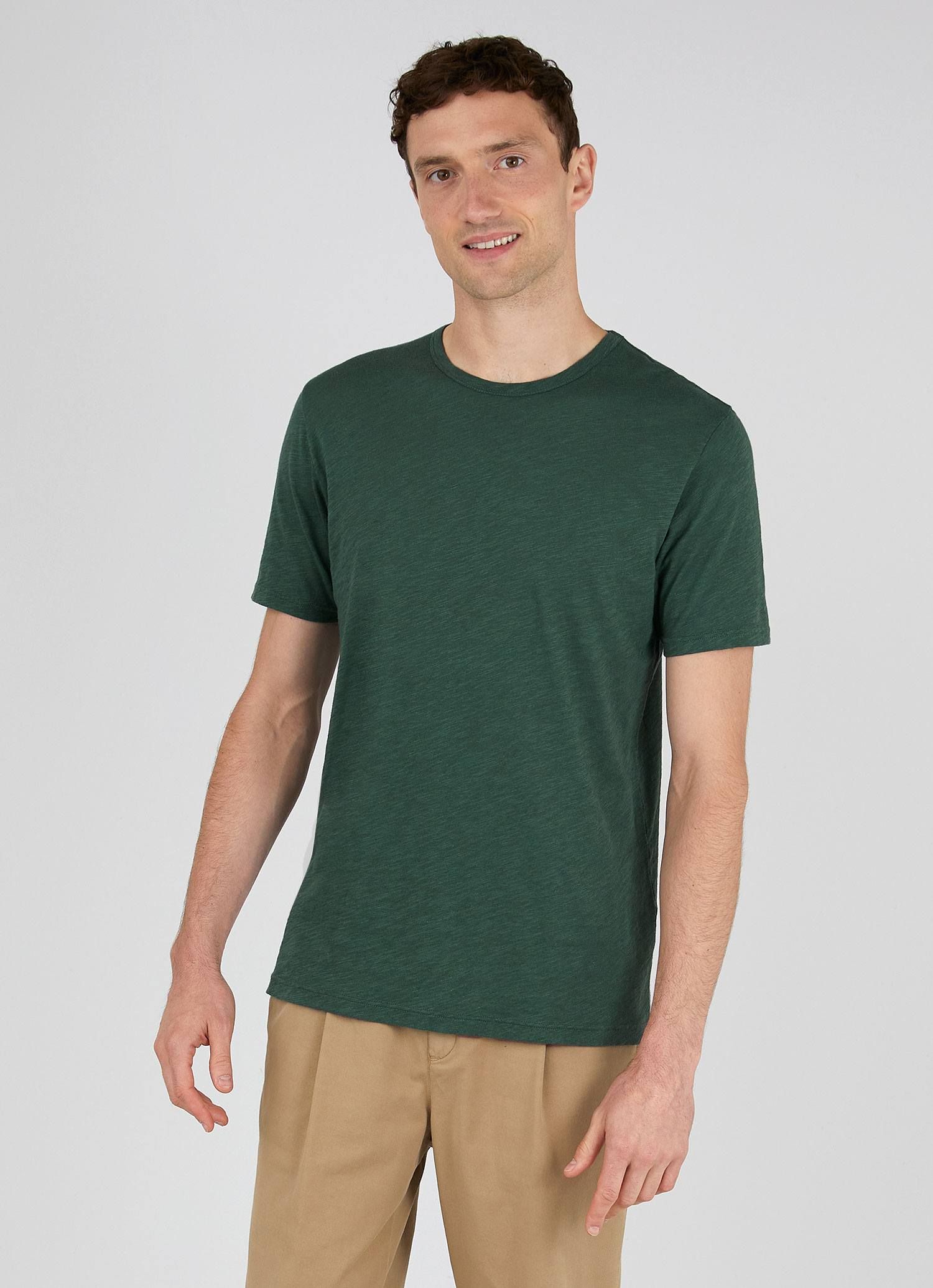 Men's Cotton Linen T-shirt in Deep Green sold by Sunspel product image thumbnail 2