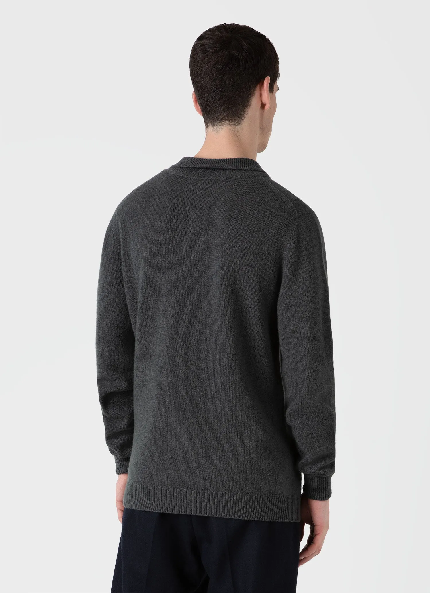 Men's Lambswool Polo Shirt in Drill Green sold by Sunspel product image thumbnail 5