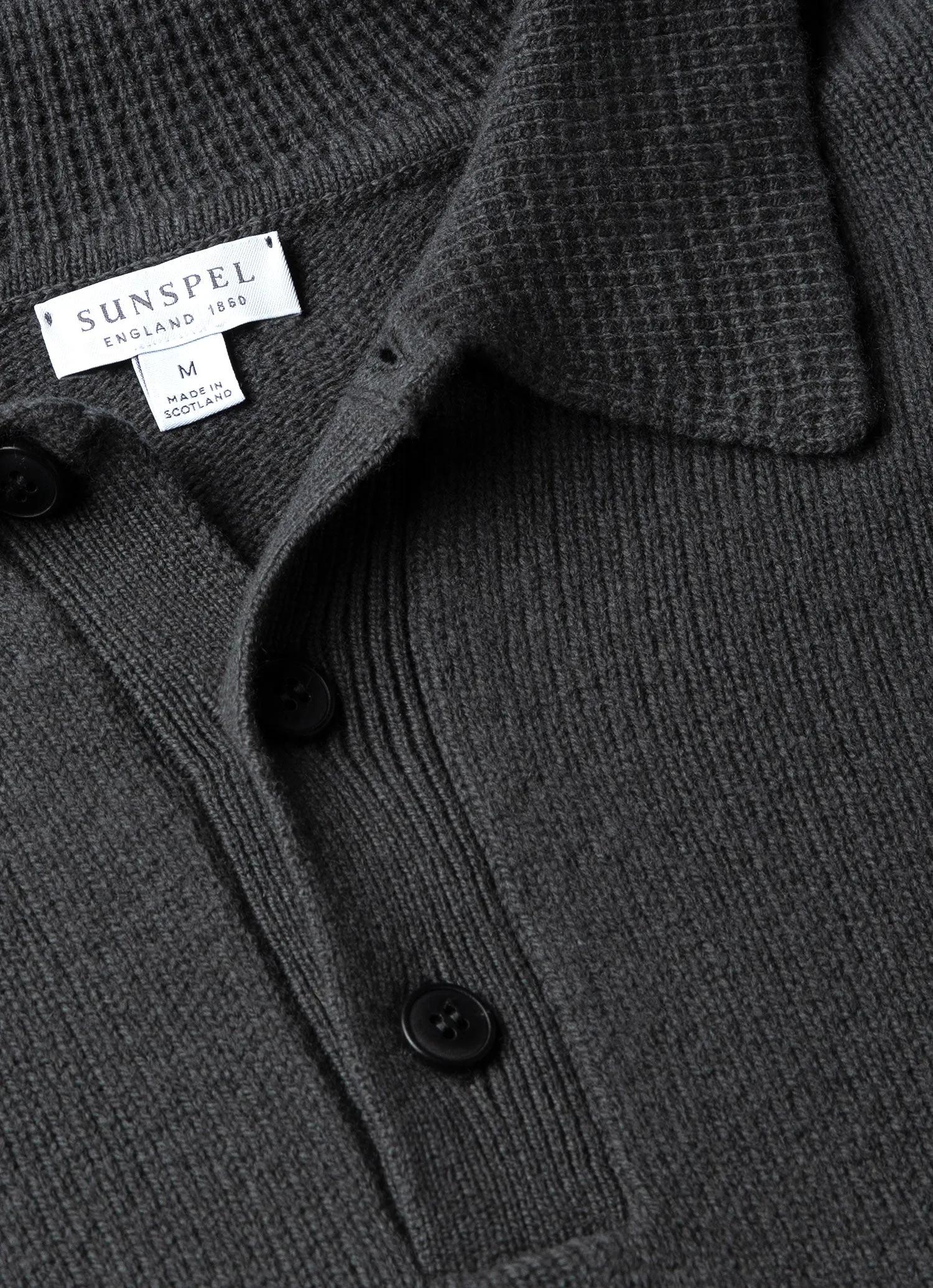 Men's Lambswool Polo Shirt in Drill Green sold by Sunspel product image thumbnail 4