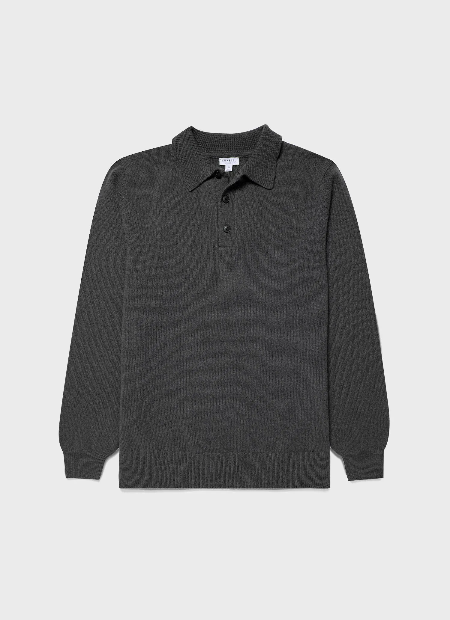 Men's Lambswool Polo Shirt in Drill Green sold by Sunspel