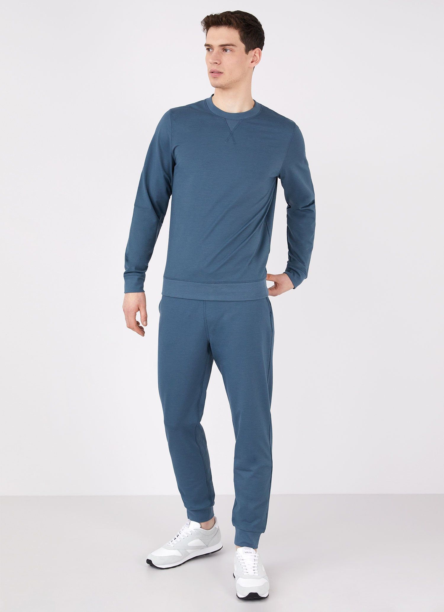 Men's DriRelease Active Swearshirt in Dark Petrol sold by Sunspel product image thumbnail 3