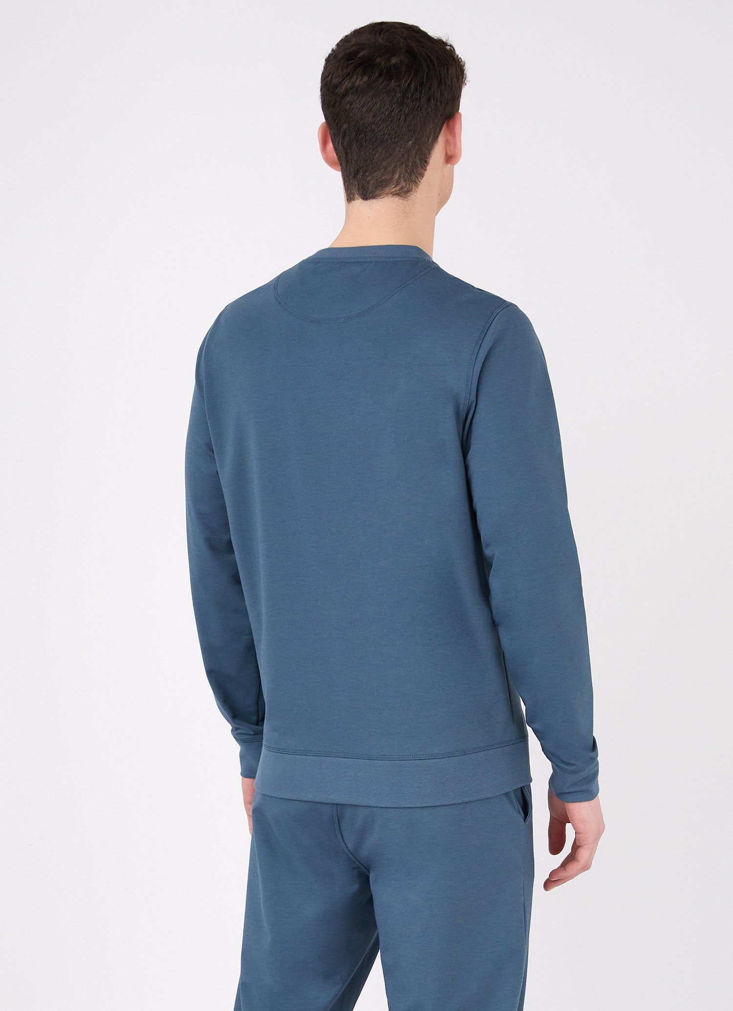 Men's DriRelease Active Swearshirt in Dark Petrol sold by Sunspel product image thumbnail 4