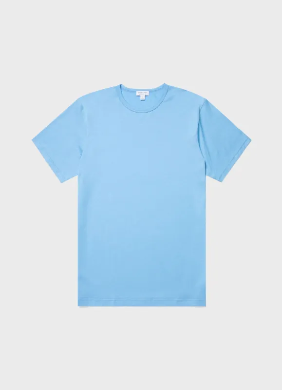 Men's Classic T-shirt in Cyan Blue sold by Sunspel