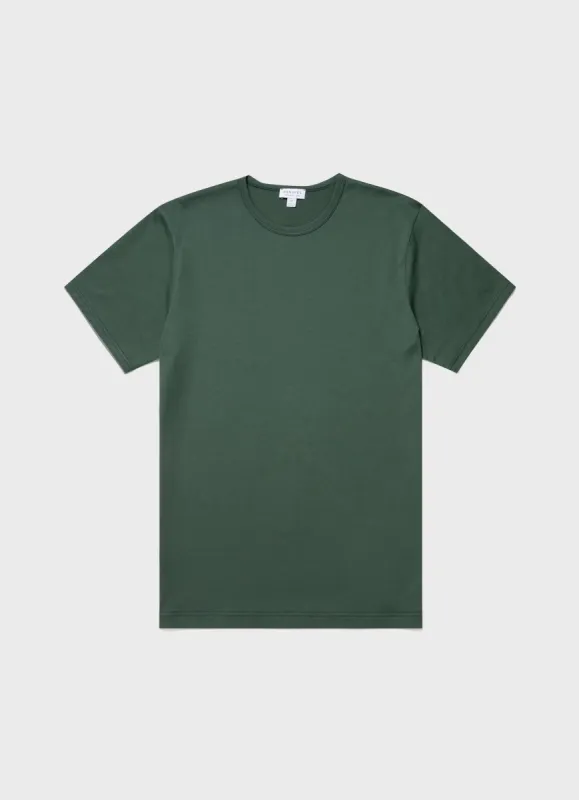 Men's Classic T-shirt in Dark Green sold by Sunspel