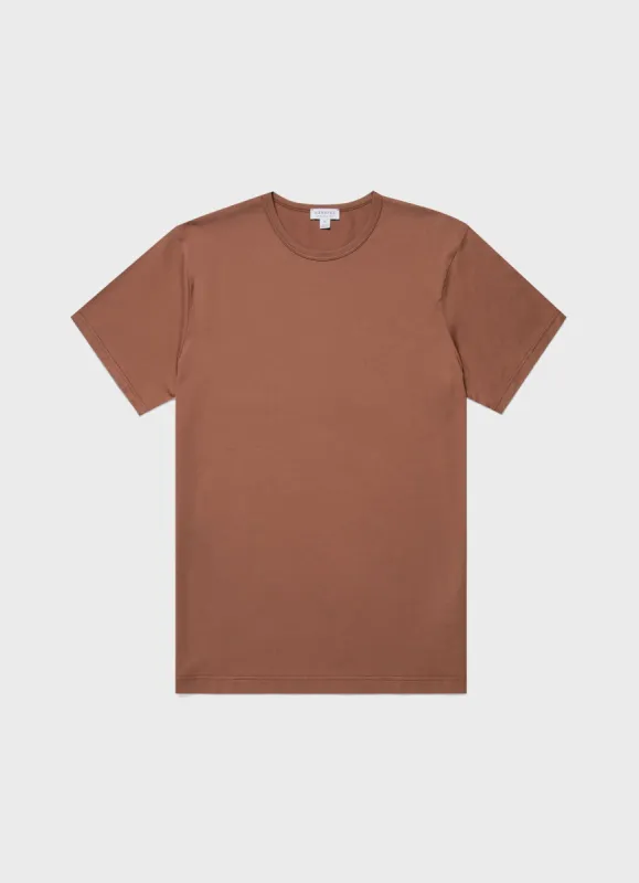Men's Classic T-shirt in Pecan sold by Sunspel