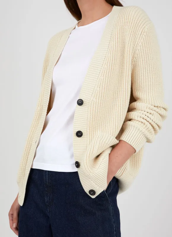 Women's Cotton Cardigan in Ecru sold by Sunspel