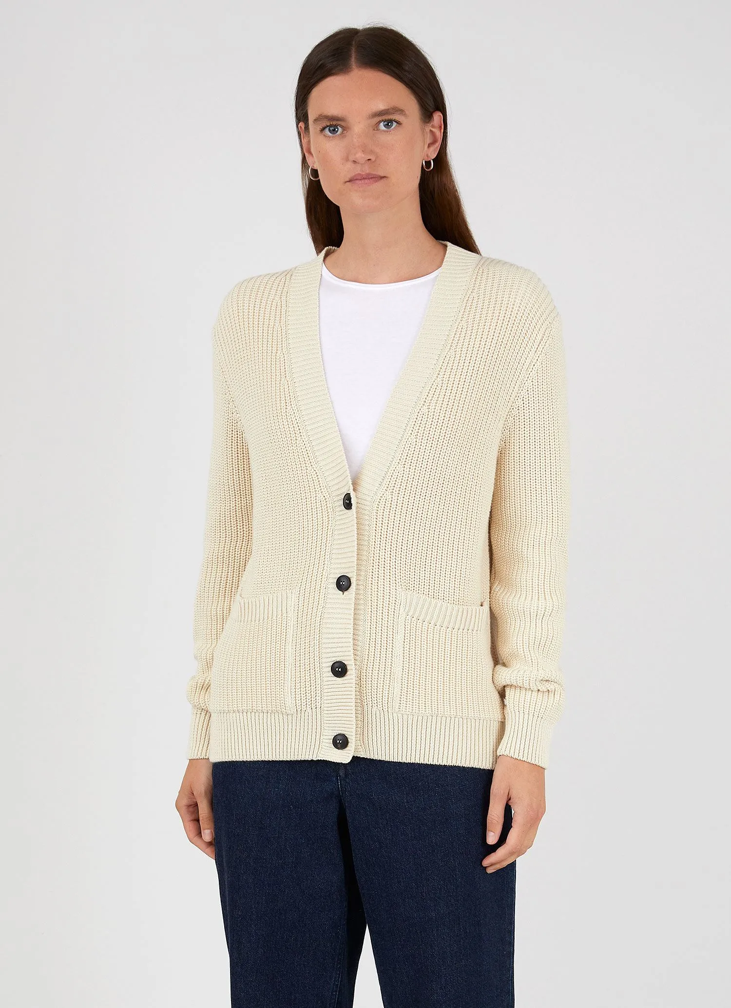 Women's Cotton Cardigan in Ecru sold by Sunspel product image thumbnail 2