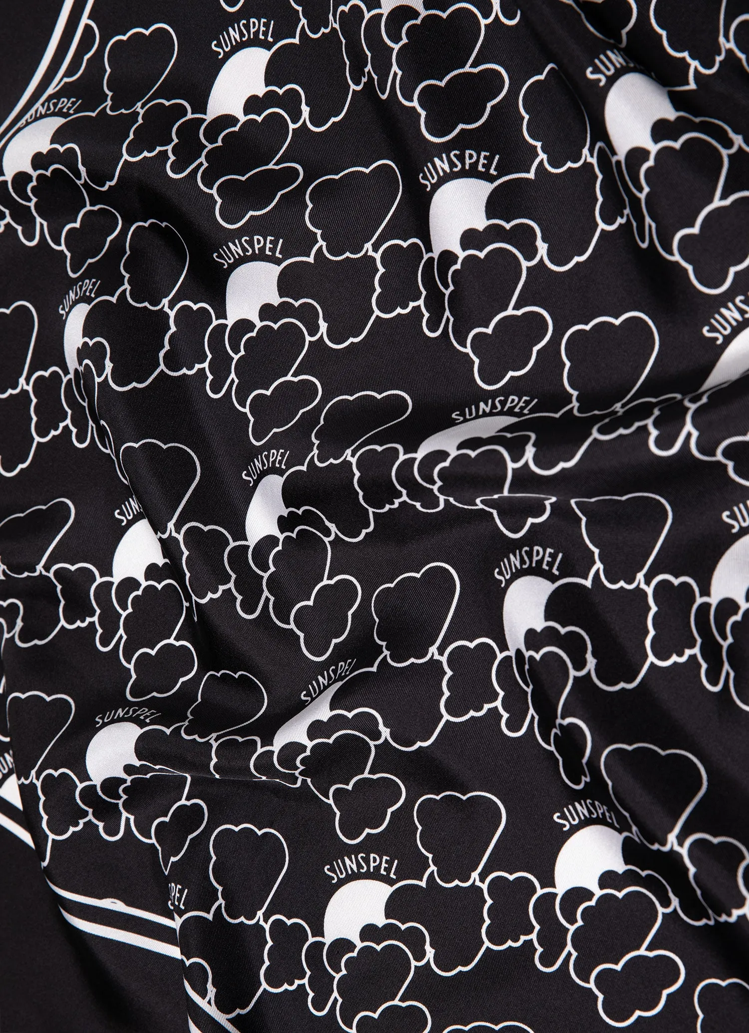 Women's Silk Scarf in Black Mini Archive Print sold by Sunspel product image thumbnail 3