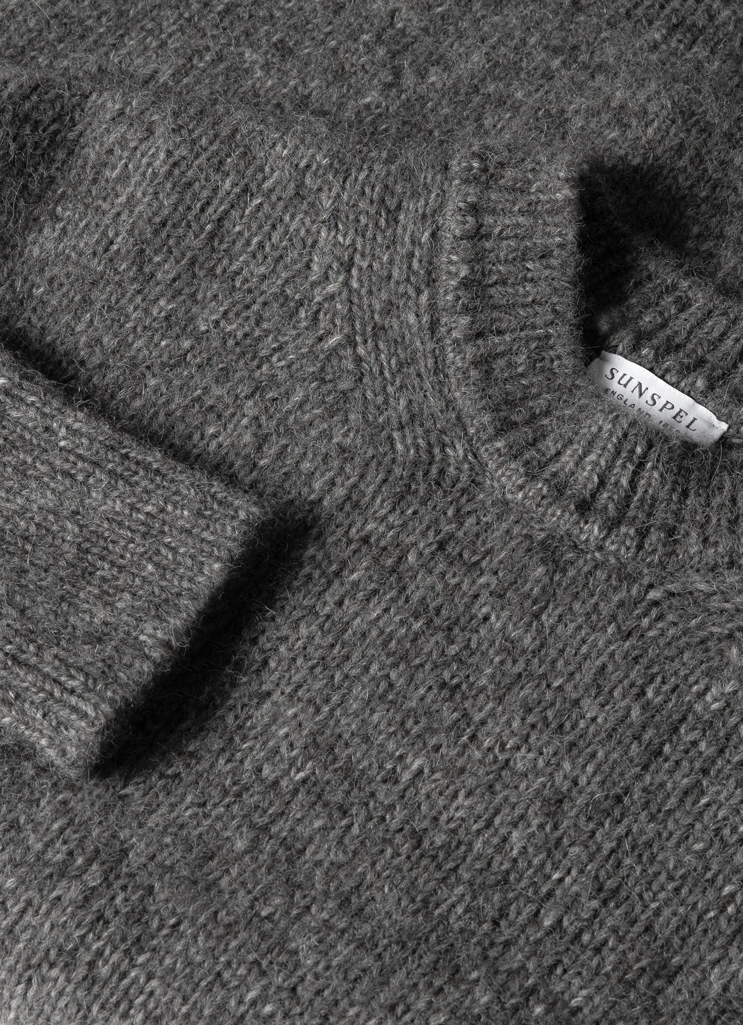 Men's Alpaca Wool Jumper in Charcoal Melange sold by Sunspel product image thumbnail 4