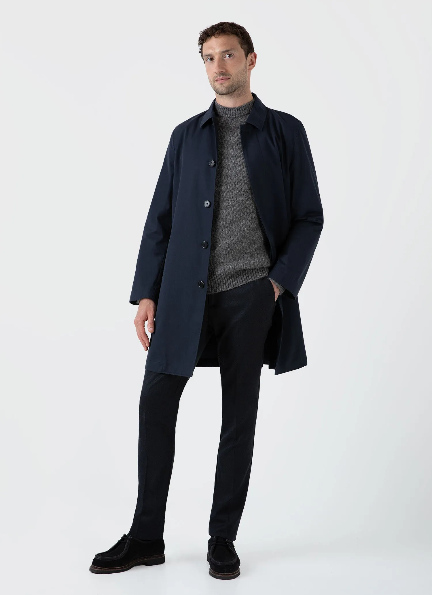 Men's Alpaca Wool Jumper in Charcoal Melange sold by Sunspel product image thumbnail 3
