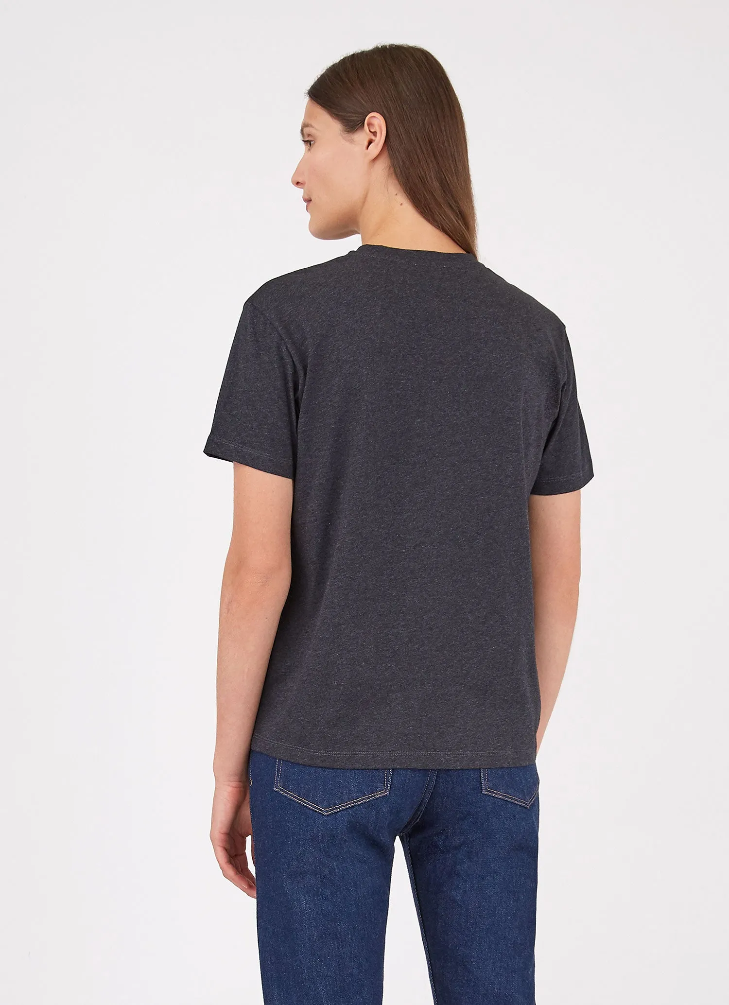 Women's Boy Fit T-shirt in Charcoal Melange sold by Sunspel product image thumbnail 3