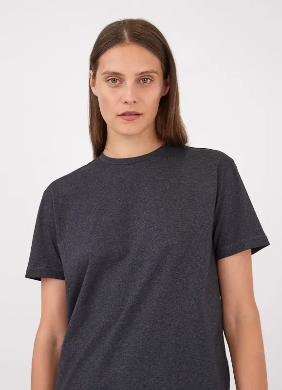Women's Boy Fit T-shirt in Charcoal Melange sold by Sunspel