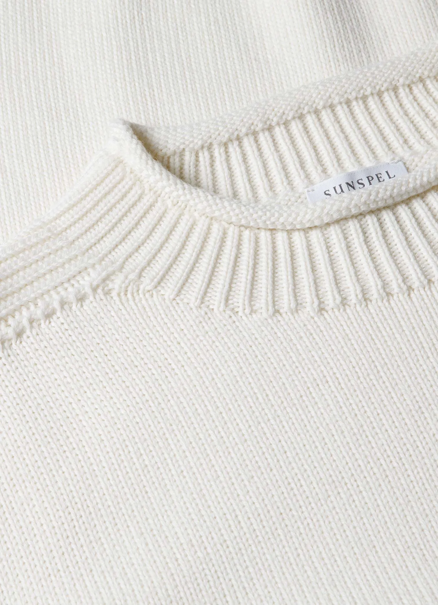 Men's English Merino Fisherman Jumper in Ecru sold by Sunspel product image thumbnail 4