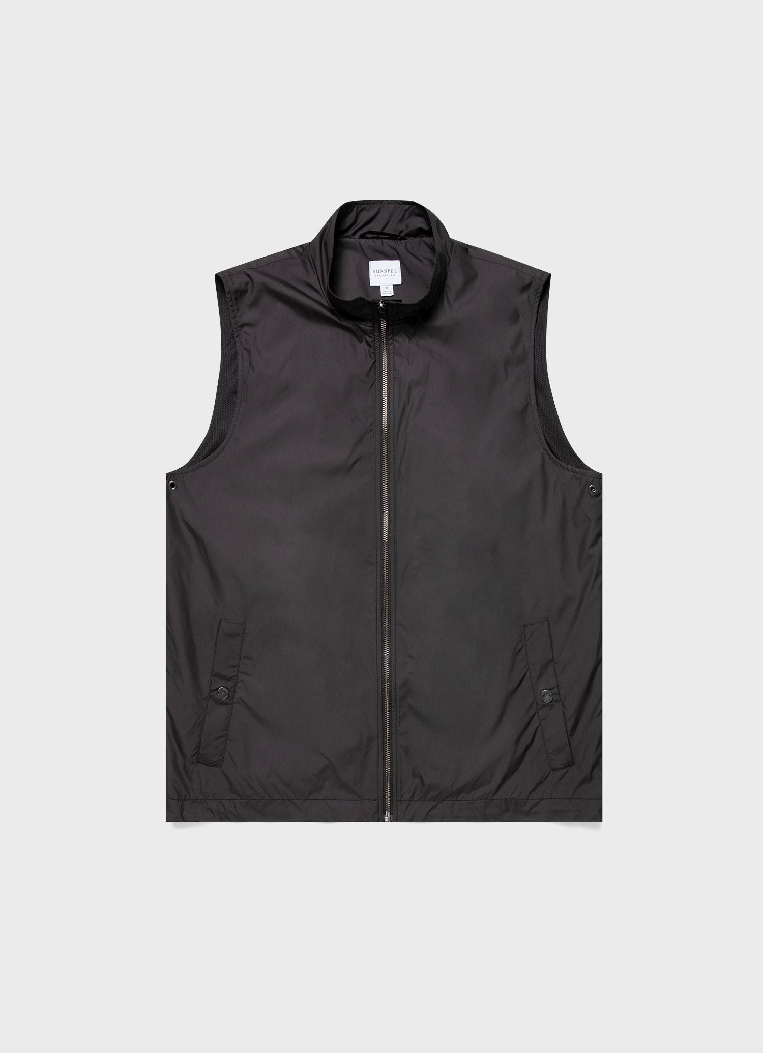 Men's Active Gilet in Black sold by Sunspel