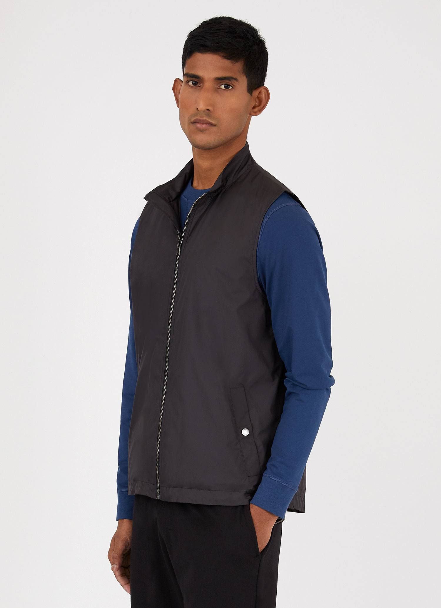 Men's Active Gilet in Black sold by Sunspel product image thumbnail 2