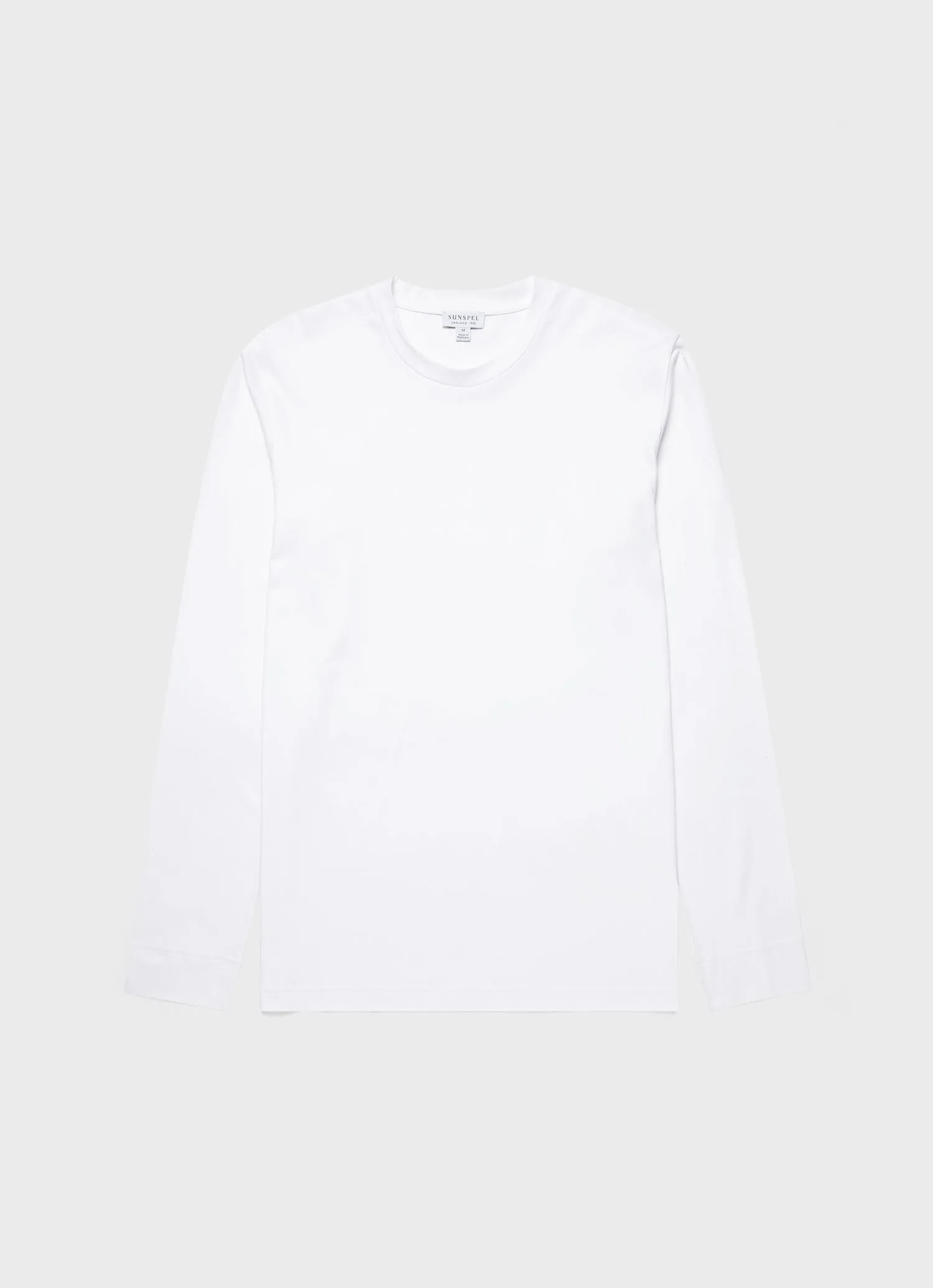 Men's Long Sleeve Riviera T-shirt in White sold by Sunspel