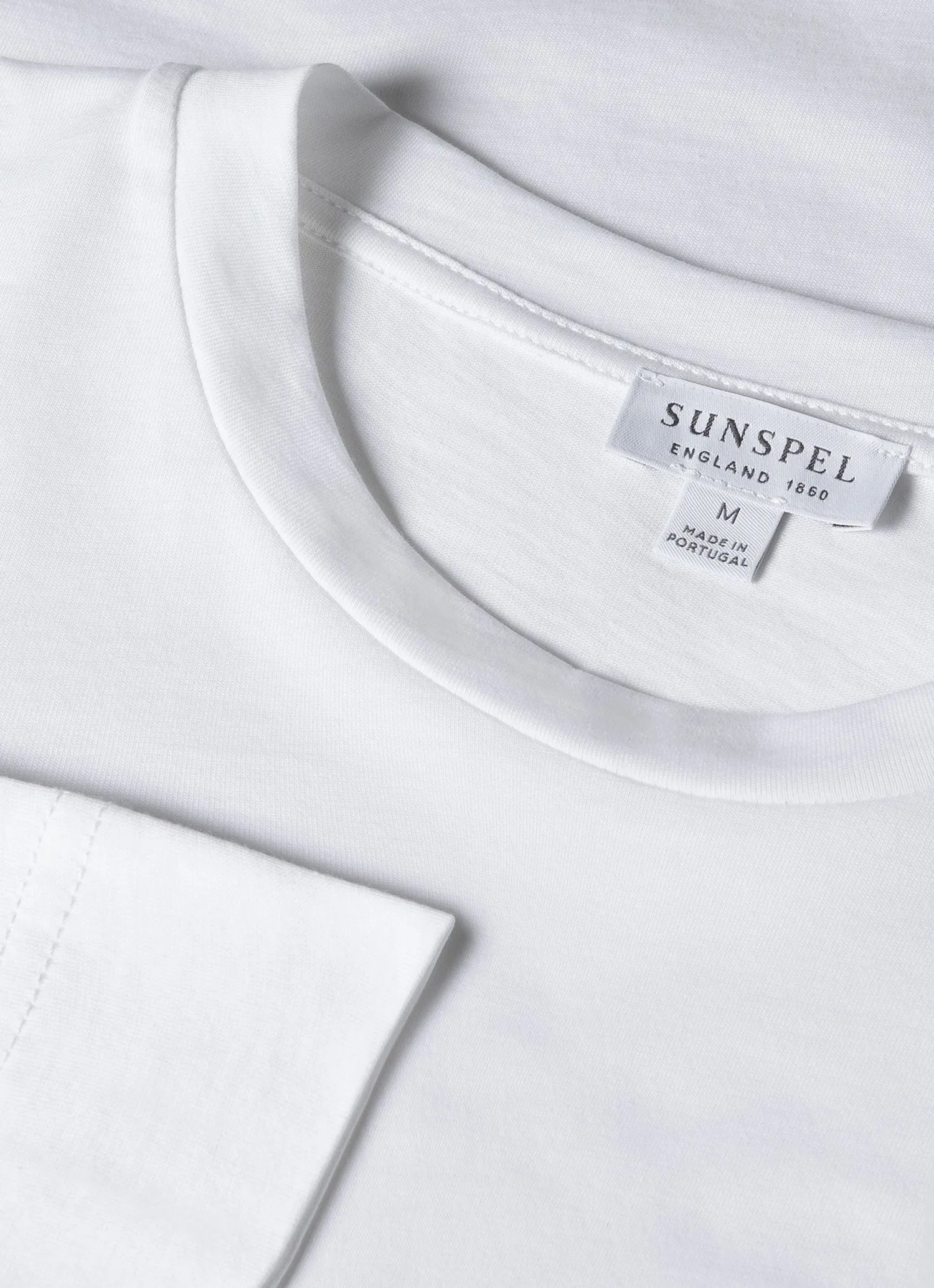 Men's Long Sleeve Riviera T-shirt in White sold by Sunspel product image thumbnail 4