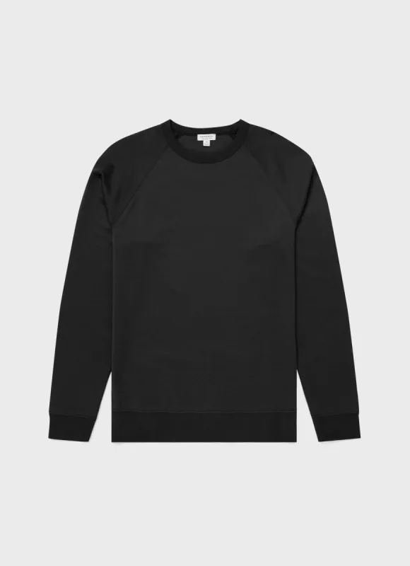 Men's Sea Island Cotton Sweatshirt in Black sold by Sunspel