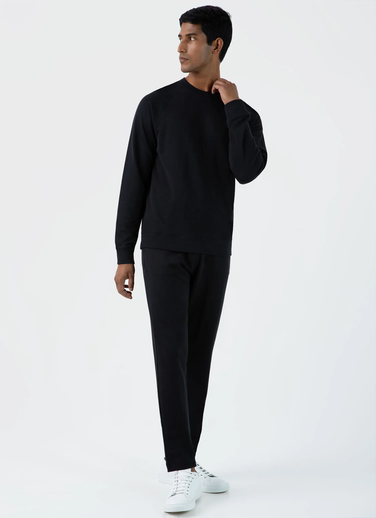 Men's Sea Island Cotton Sweatshirt in Black sold by Sunspel product image thumbnail 3