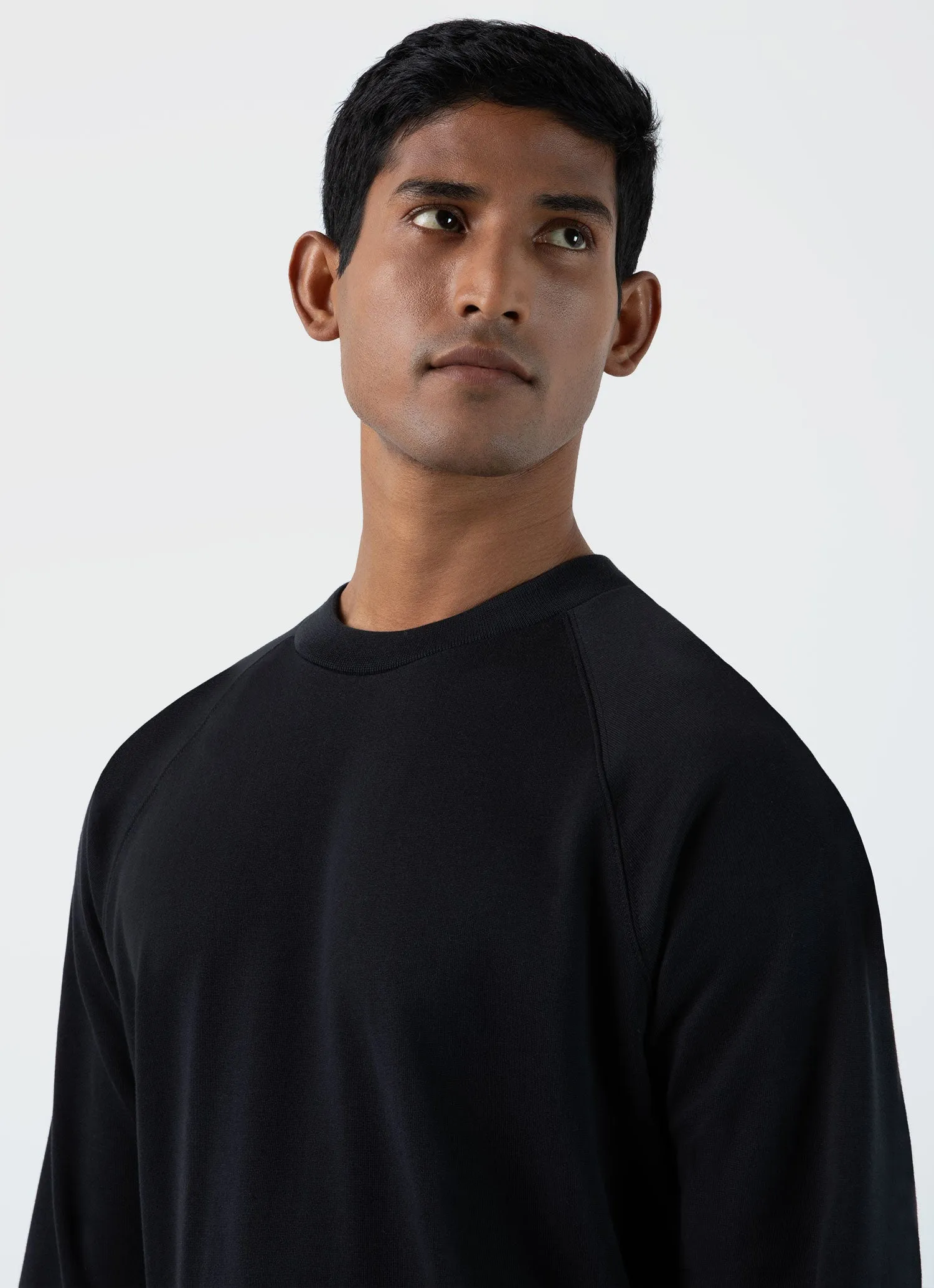 Men's Sea Island Cotton Sweatshirt in Black sold by Sunspel product image thumbnail 5