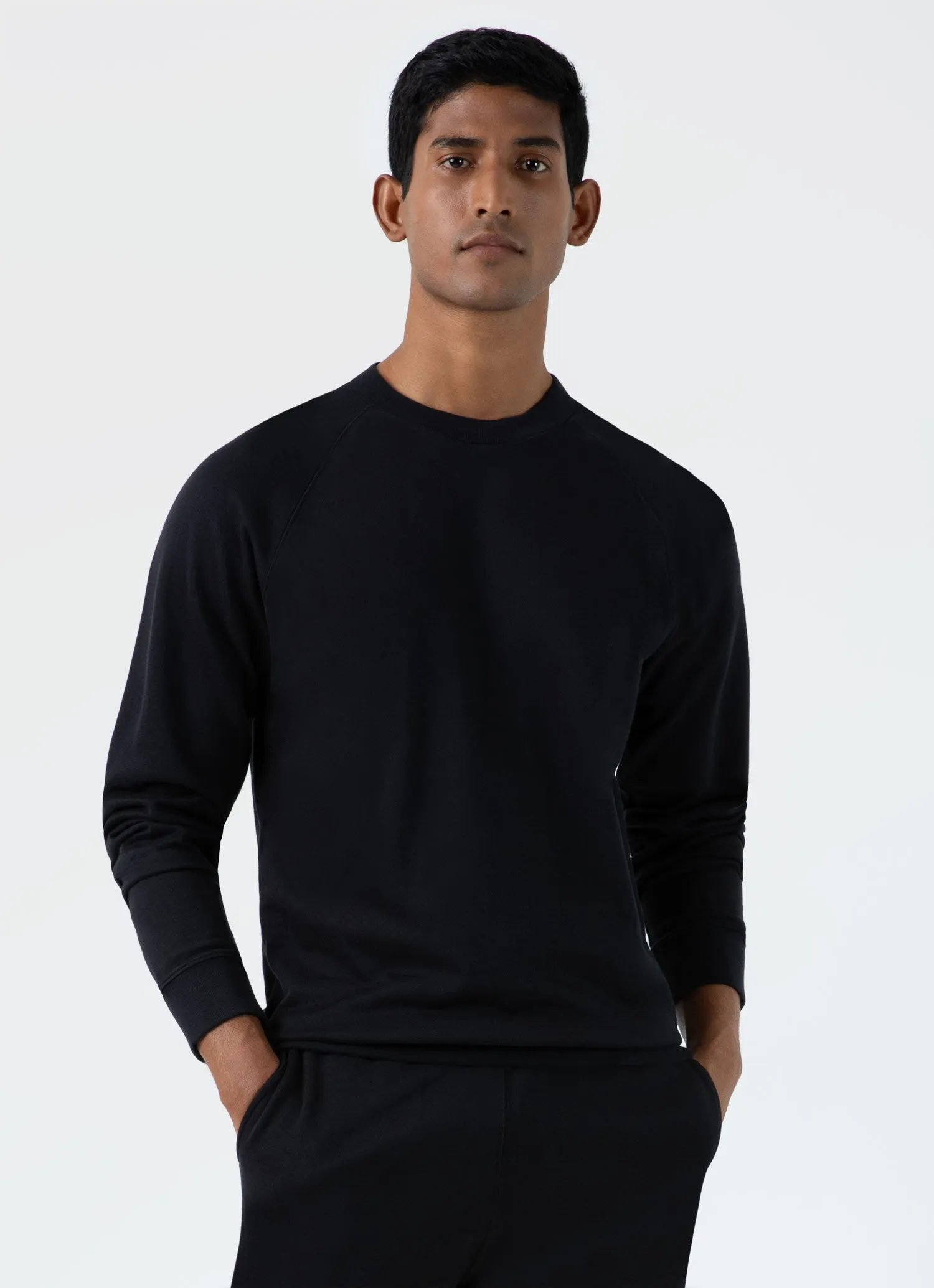 Men's Sea Island Cotton Sweatshirt in Black sold by Sunspel product image thumbnail 2